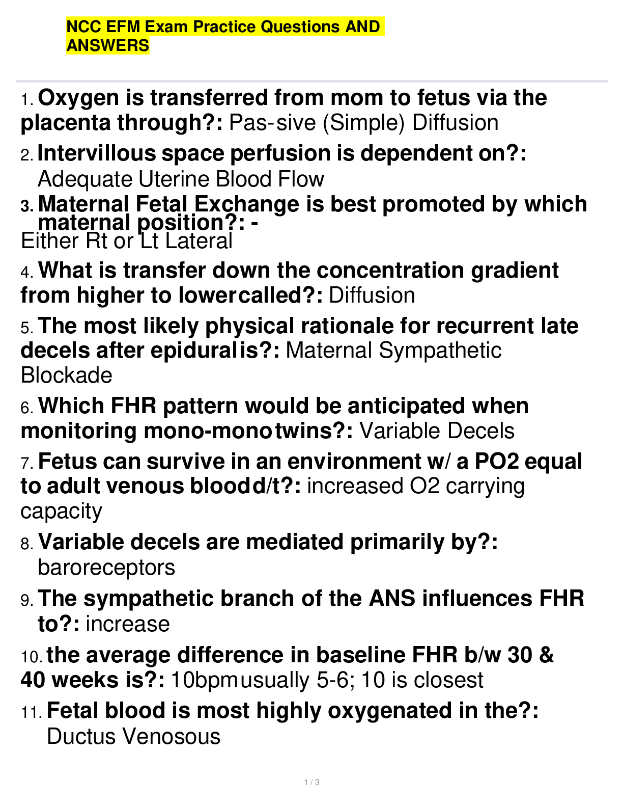 Preview image for NCC EFM Exam Practice Questions AND ANSWERS